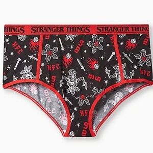 🆕️ STRANGER THINGS BRIEF PANTY - COTTON RED & BLACK